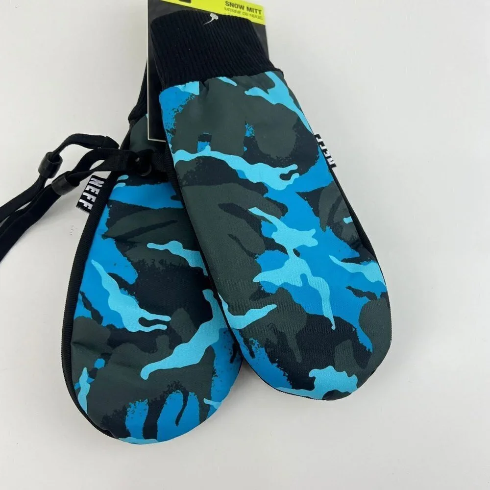 Neff Women's Snow Mitt Mitten Snowboarding Blue‎ Camo Size XL
